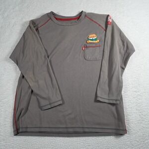 Portwest FR Henley Shirt Mens Size XL Gray Flame Resistant Long Sleeve Workwear